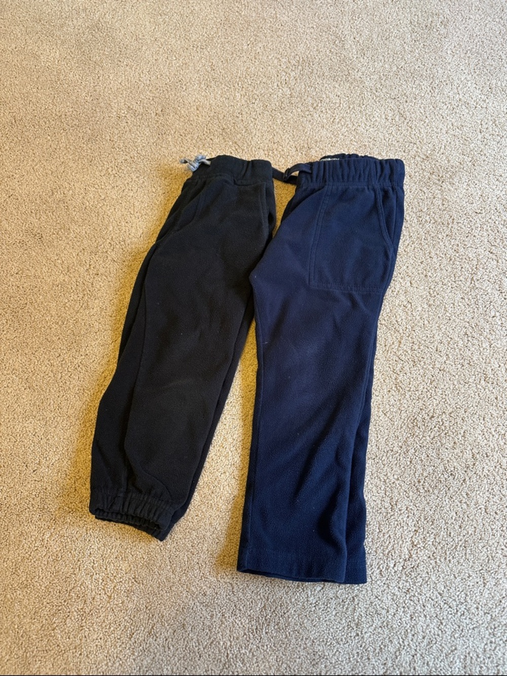 Kids Fleece Jogger Pants - Black and Navy
